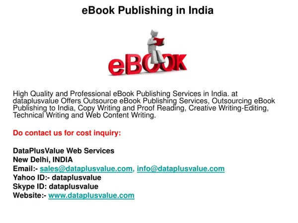 eBook Publishing in India