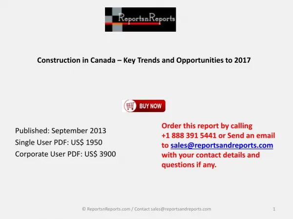 New Report Canada Construction Market Trends and Opportuniti