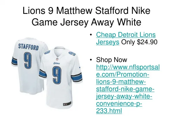 nflsportsale.com - Lions 9 Matthew Stafford Nike Game Jersey