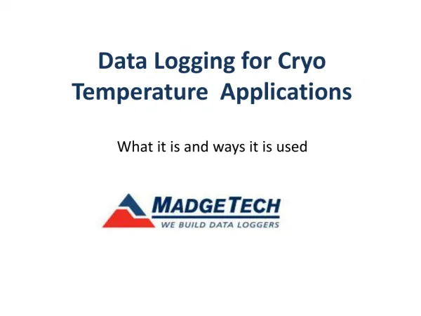 Data Logging for Cyro Temperature Applications