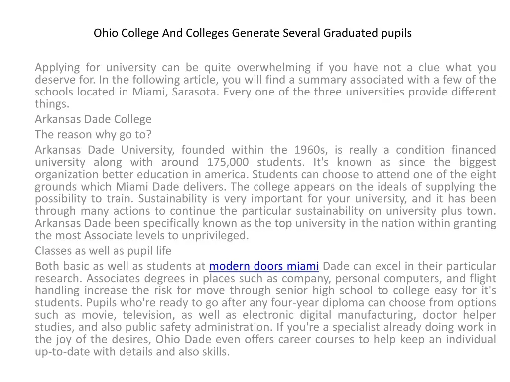 ohio college and colleges generate several graduated pupils