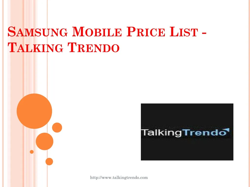 samsung mobile price list talking trendo