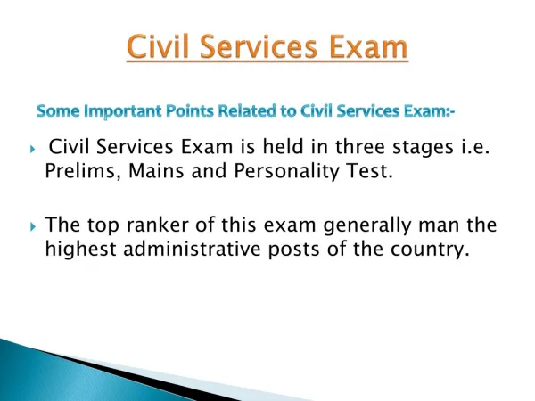 Discussion about Civil Service Exam