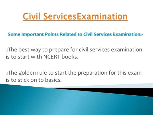 Prepare for civil services examination at home