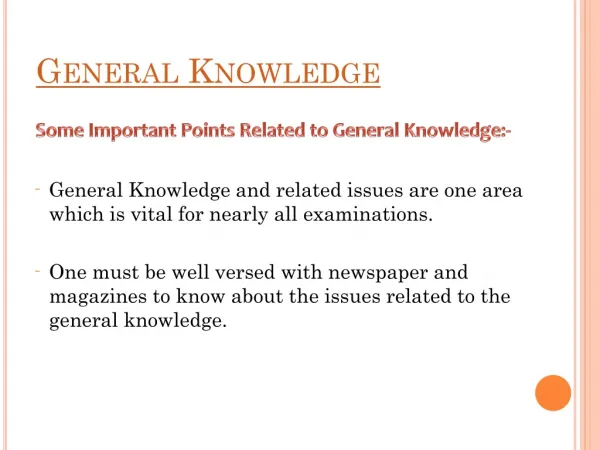 Importance of General Knowledge