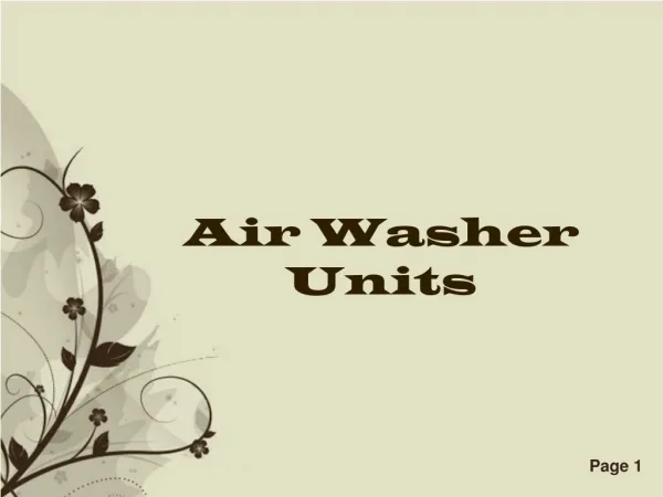 Air Washer Units