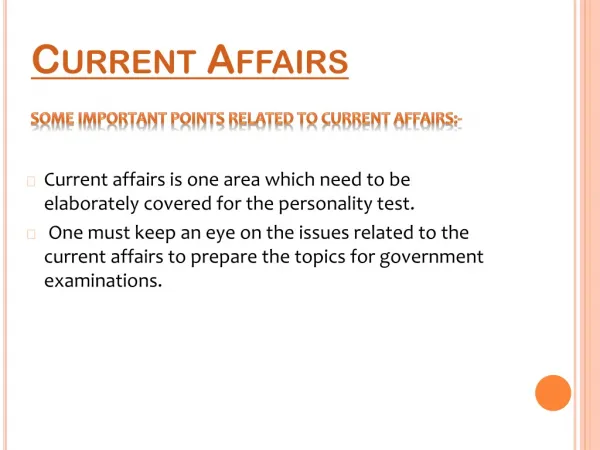 Know more about Current Affairs