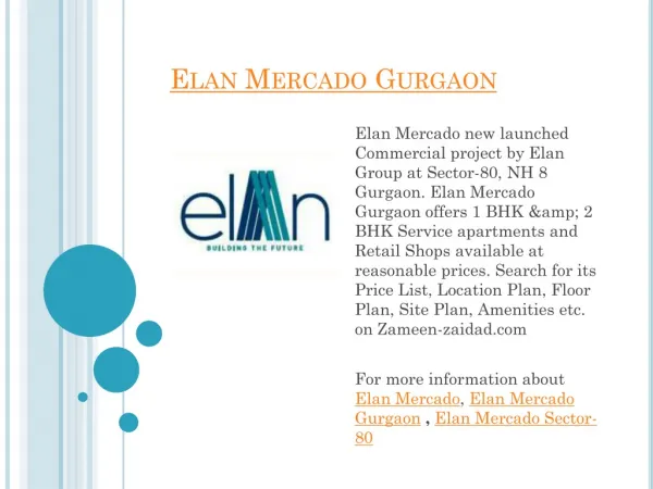 Elan Mercado Gurgaon