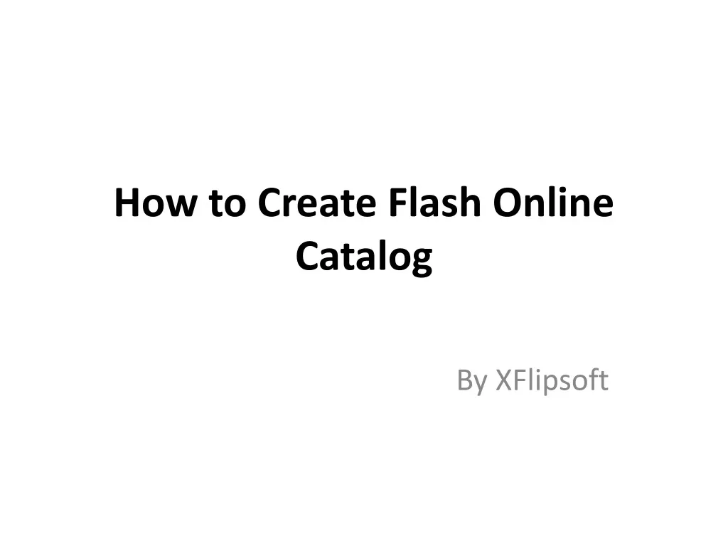how to create flash online catalog