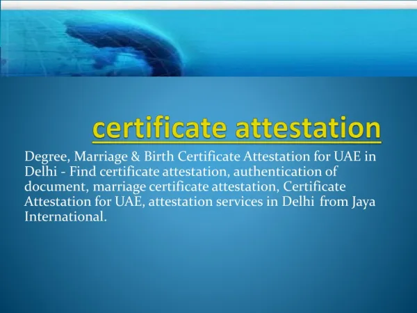 certificate attastation