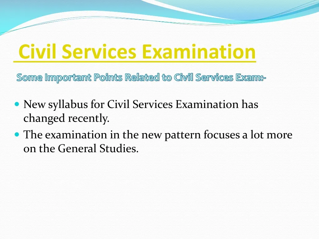 civil services examination
