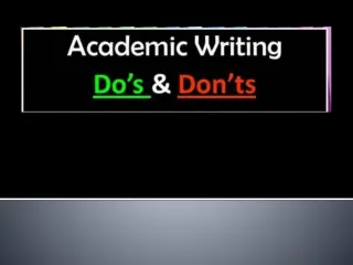 Academic Writing Dos and Donts