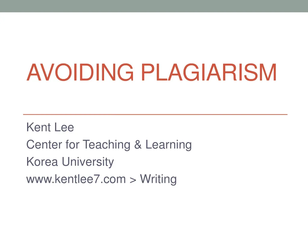 avoiding plagiarism