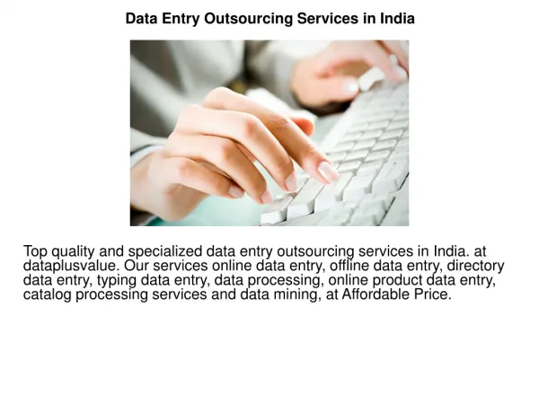 Data Entry Outsourcing Services in India