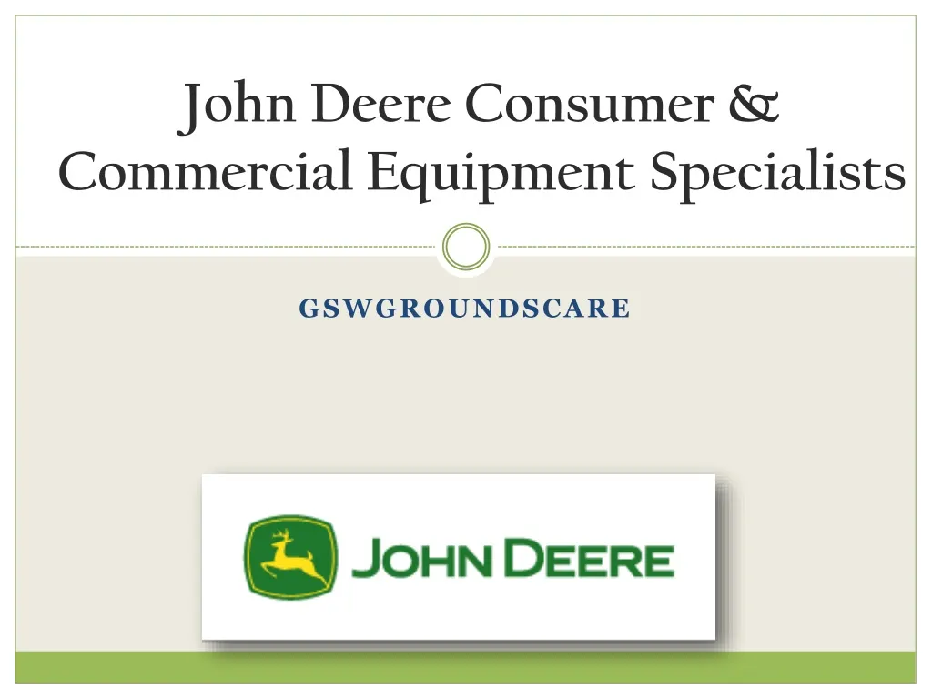 john deere consumer commercial equipment specialists
