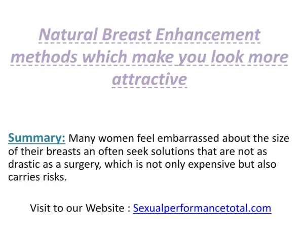 Natural Breast Enhancement methods which make you look more