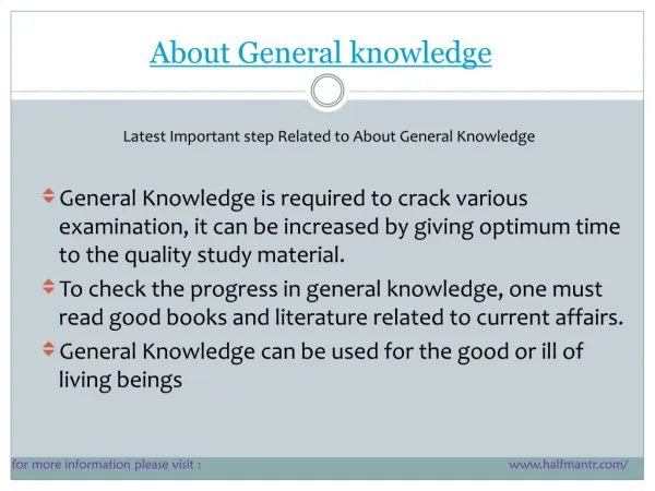 Latest point About General Knowledge