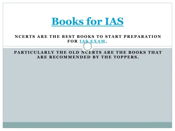 Books for IAS,