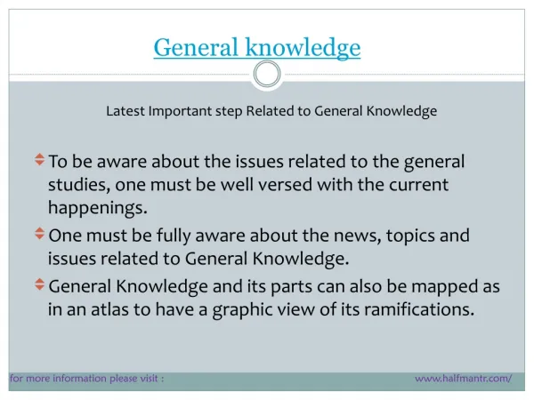 Latest steps for General Knowdlege