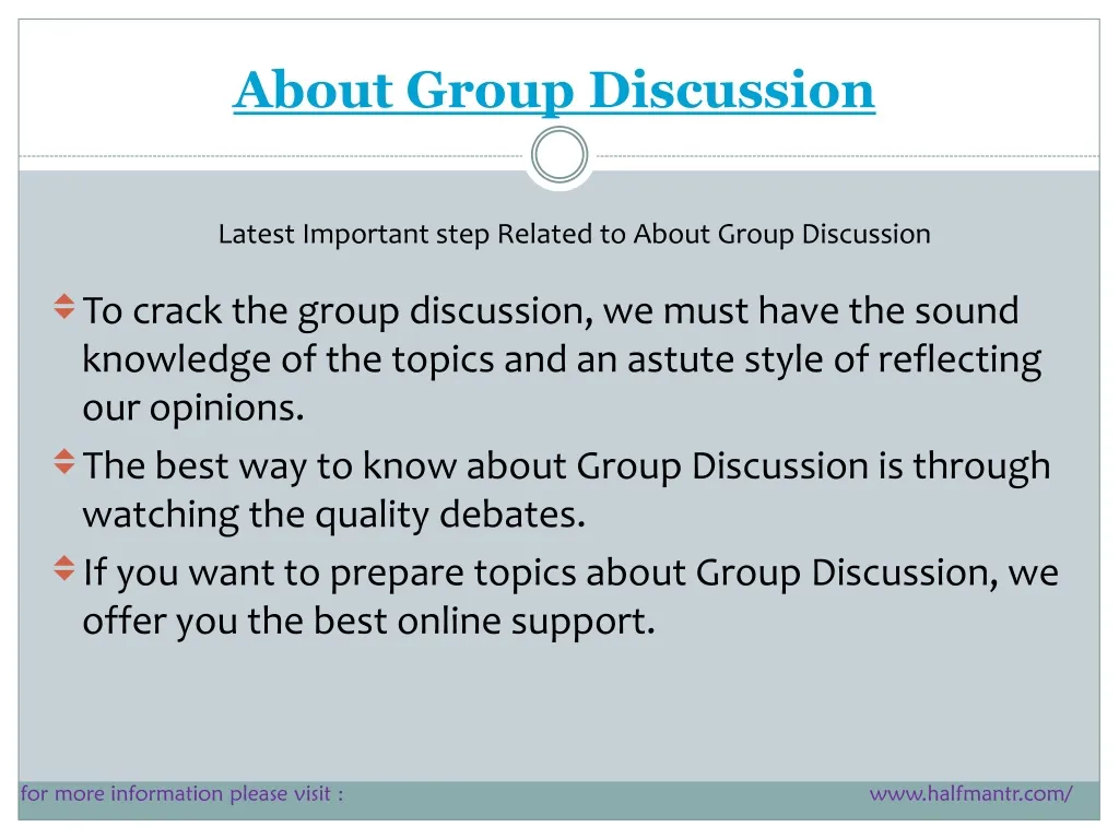 about group discussion