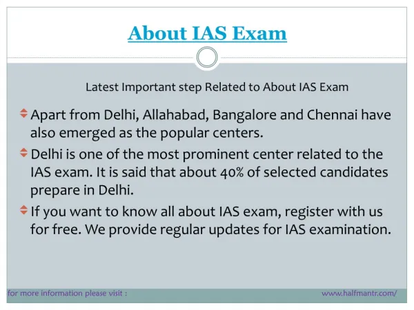 Latest points About IAS Exam