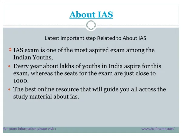 Latest steps About IAS