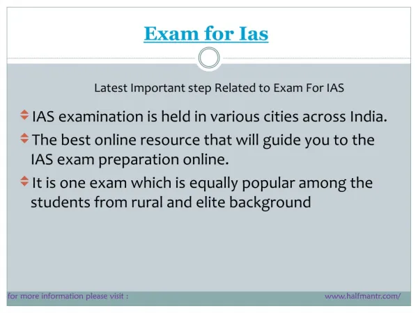 LAtest points Exam for ias
