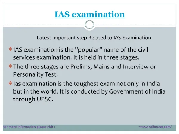Latest steps for ias examination