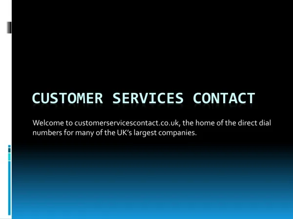 Customer Service Contact