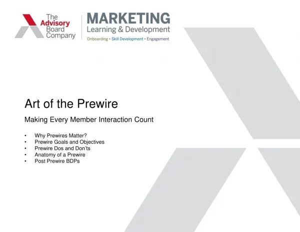 Art of the Prewire 2013