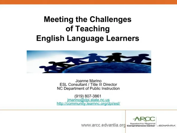 Meeting the Challenges of Teaching English Language Learners
