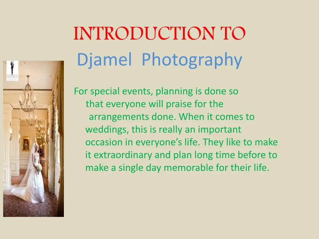 introduction to djamel photography