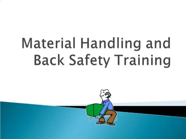 Material Handling and Back Safety Training