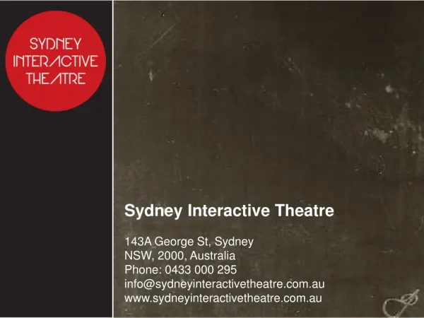 Sydney Interactive Theatre - The Productions