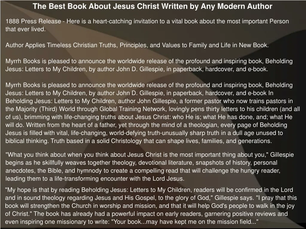 the best book about jesus christ written