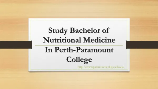 Bachelor of Nutritional Medicine