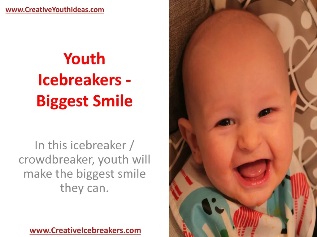 youth icebreakers biggest smile
