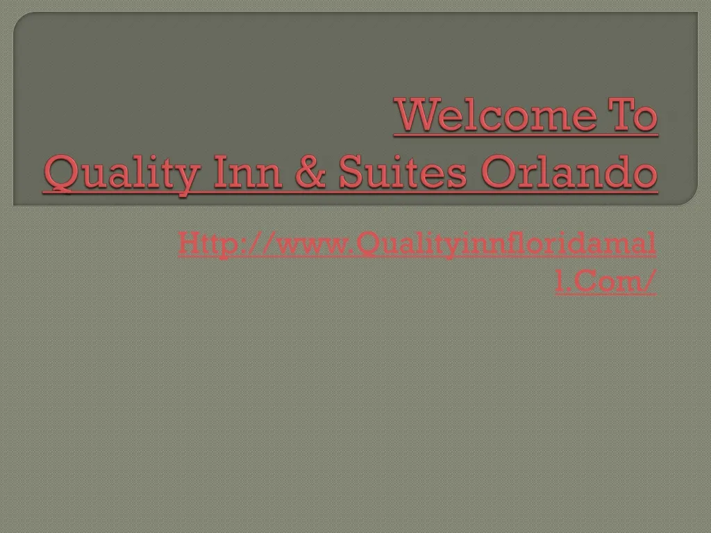 welcome to quality inn suites orlando