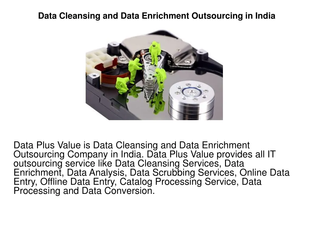 data cleansing and data enrichment outsourcing in india