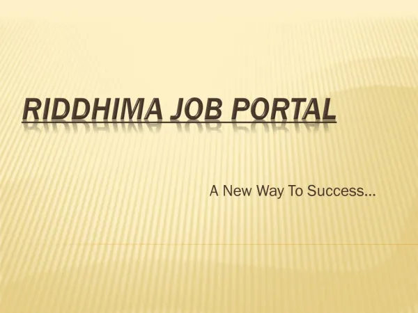 Riddhima Job Portal