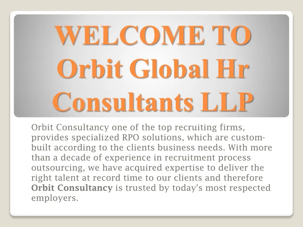 welcome to orbit global hr consultants llp