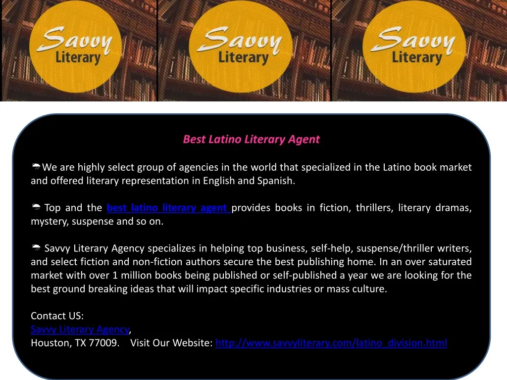 best latino literary agent we are highly select