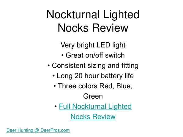 Nockturnal Nocks Review