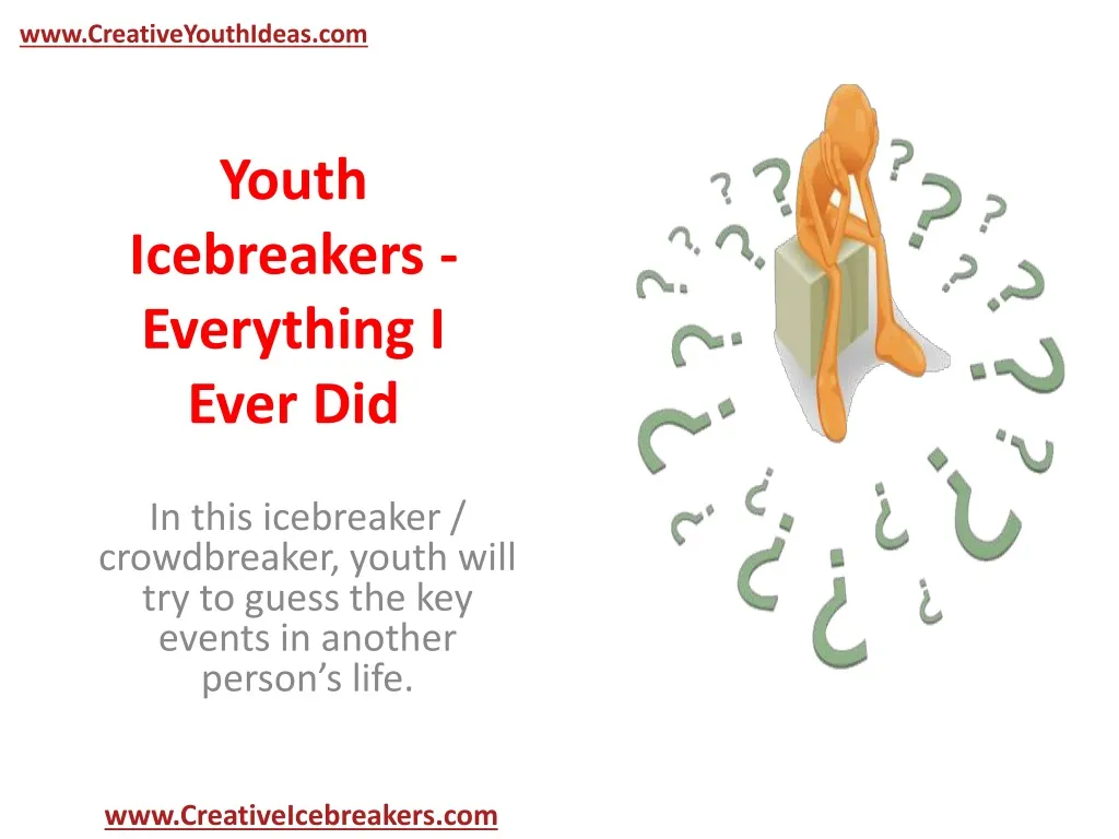youth icebreakers everything i ever did