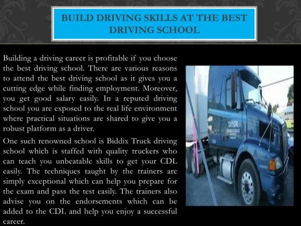 Get ready for CDL test and pass it easily with Taylor drivin