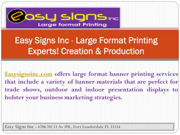 Easy Signs Inc - Large Format Printing
