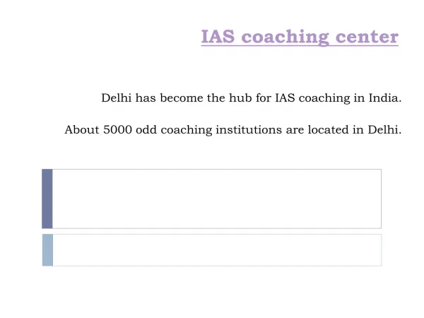 IAS Coaching center