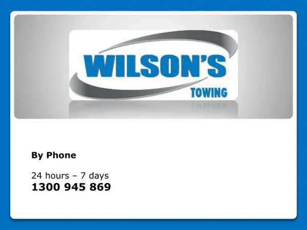 Wilsons Towing - Vehicle Towing