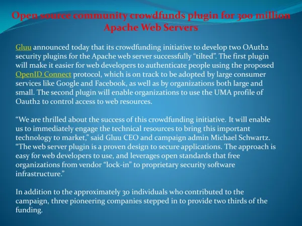 Open source community crowdfunds plugin for 300 million Apac