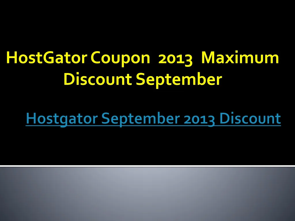 hostgator coupon 2013 maximum discount september